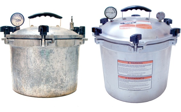 Autoclaves de fogão precisam ser monitoradas com cuidado, mas possuem uma grande capacidade (sempre separe os itens para permitir que o vapor penetre igualmente na carga). 